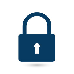 Lock icon. User login or authenticate icon.  Flat design style. 