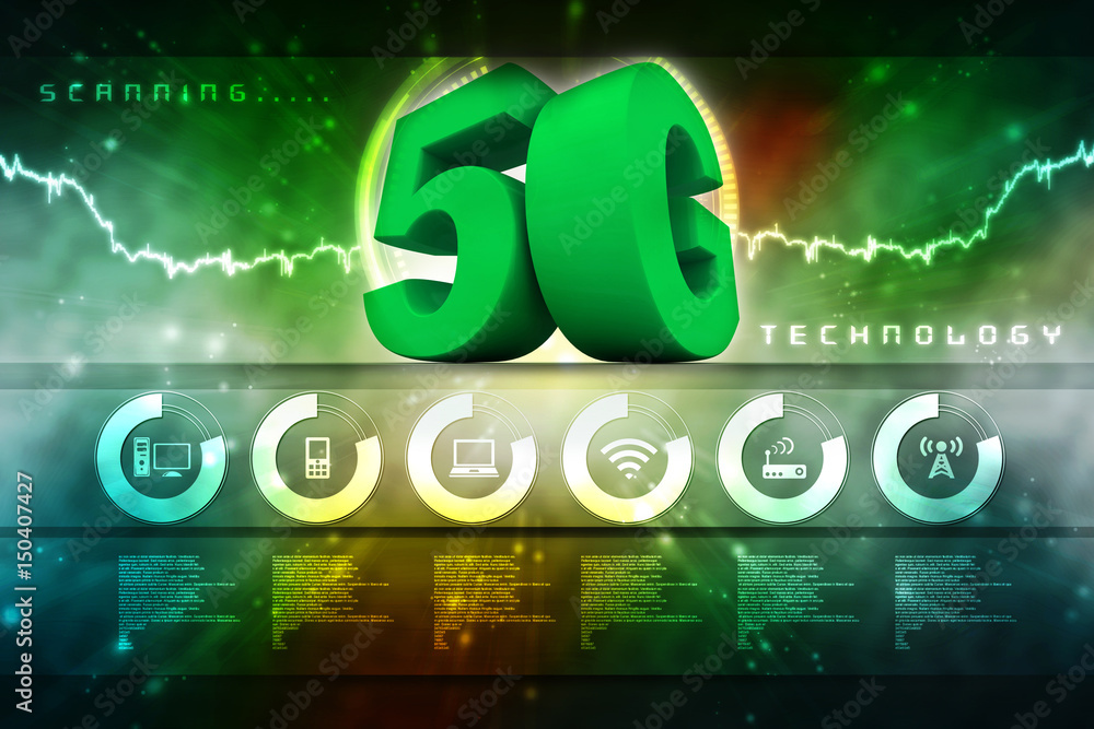 Poster 3d rendering 5g network 5g connection