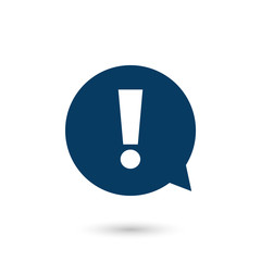 Exclamation mark. Hazard warning symbol. Flat design style. Vector.