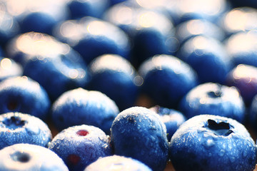 fresh berries blueberries close-up scattered