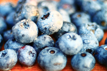 fresh berries blueberries close-up scattered