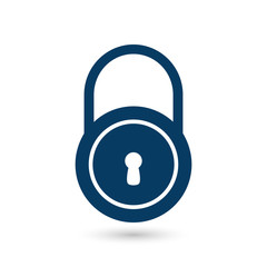 Lock icon.  Flat design style. Access to the user.