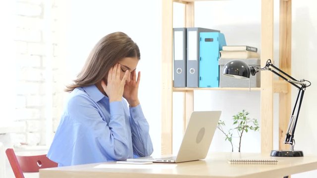 Relax Woman Working On Laptop, Online