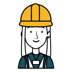 construction worker woman avatar character vector illustration design