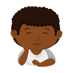happy little black boy character vector illustration design