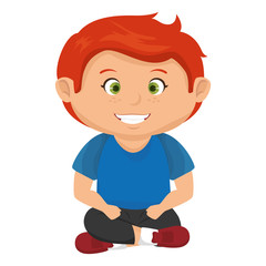 happy little boy character vector illustration design