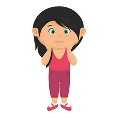 cute little girl character vector illustration design