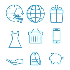 shopping related icons over white background. vector illustration