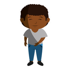 happy little black boy character vector illustration design