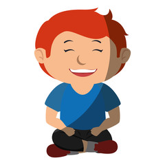 happy little boy character vector illustration design