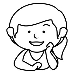 cute little girl character vector illustration design
