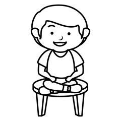 happy little boy character vector illustration design