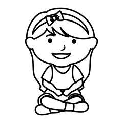 cute little girl character vector illustration design