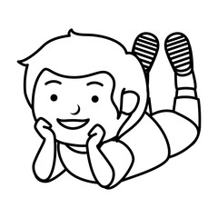 happy little boy character vector illustration design