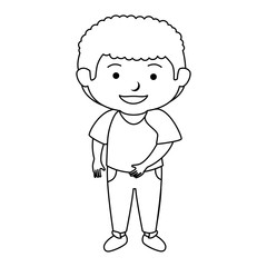 happy little boy character vector illustration design
