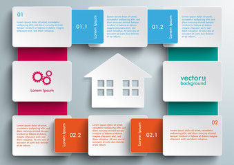 House Connected Rectangles Cycle Infographic - obrazy, fototapety, plakaty