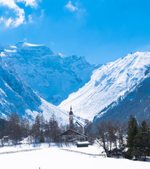 Blick im Winter auf Oberndorf am Brenner