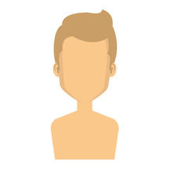 young man shirtless avatar character vector illustration design