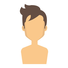 young man shirtless avatar character vector illustration design
