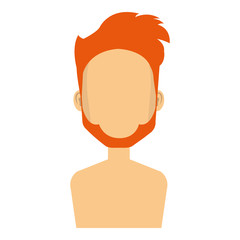 young man shirtless avatar character vector illustration design