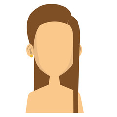 young woman shirtless avatar character vector illustration design