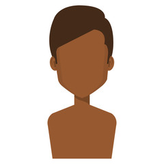 young black man shirtless avatar character vector illustration design