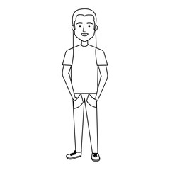 young man casual avatar vector illustration design