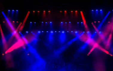 Free stage with red and blue lights