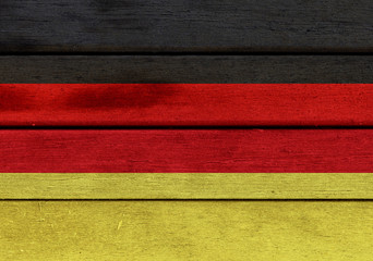 Germany flag on a wood