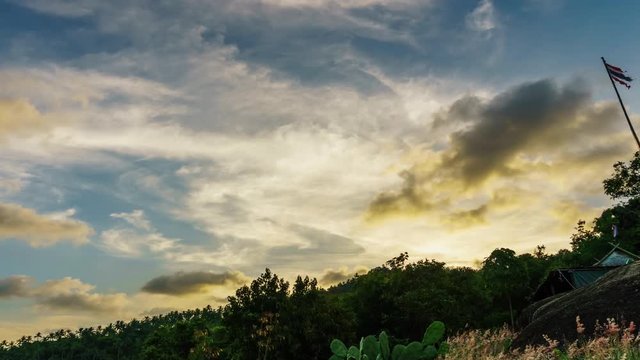Sunset over tropical island Koh Samui