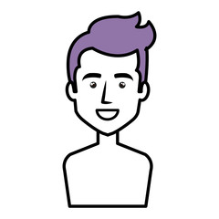 young woman shirtless avatar character vector illustration design