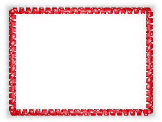 Frame and border of ribbon with the Tunisia flag. 3d illustration