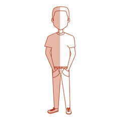 young man casual avatar vector illustration design