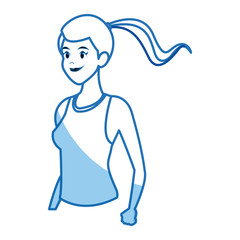 character girl sport runner practice fitness vector illustration
