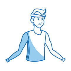 cartoon man wearing clothes sport vector illustration