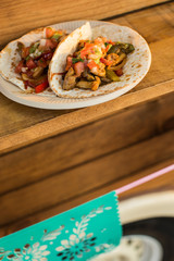 Served delicious tacos