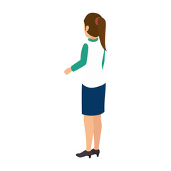 businesswoman isometric avatar character vector illustration design