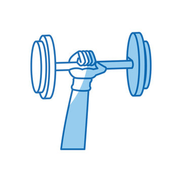 hand holding dumbbell gym fitness vector illustration