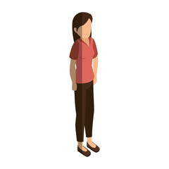 businesswoman isometric avatar character vector illustration design