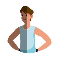 Fototapeta premium cartoon man wearing clothes sport vector illustration