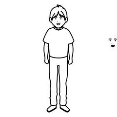 young man avatar character vector illustration design