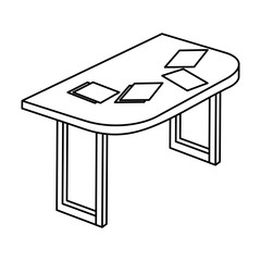 table wooden isometric icon vector illustration design