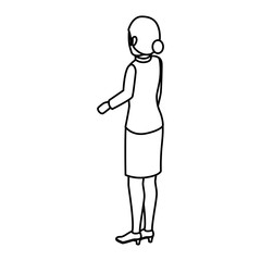 businesswoman isometric avatar character vector illustration design