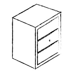Bedside table with drawers vector illustration design