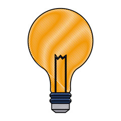 drawing bulb light electric innovation science image vector illustration