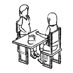 Group of people sitting vector illustration design