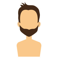 young man shirtless avatar character vector illustration design
