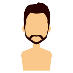 young man shirtless avatar character vector illustration design