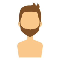 young man shirtless avatar character vector illustration design