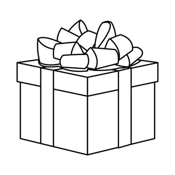 recommend clip art: gift box present decoration line vector illustration